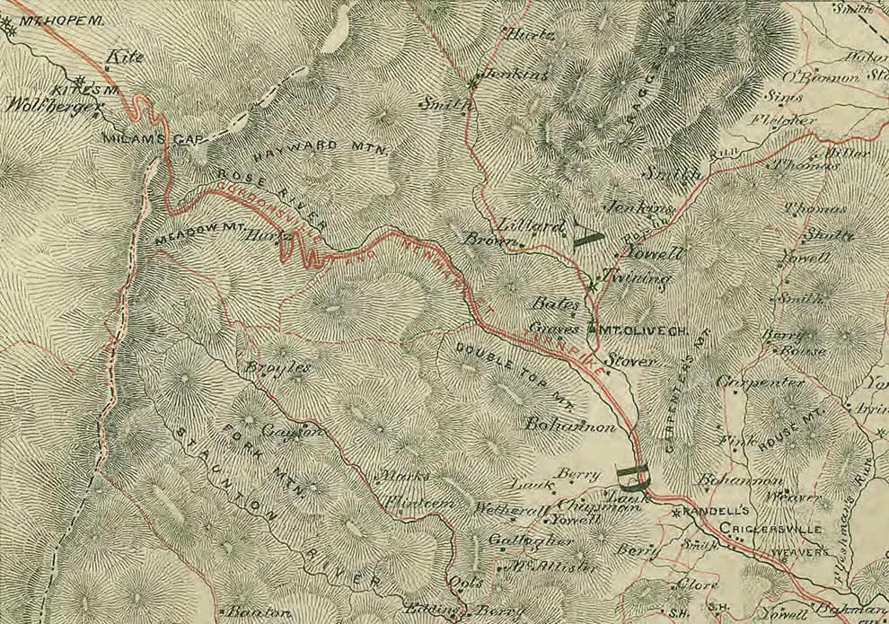 Gilmer's Map of Blue Ridge Turnpike